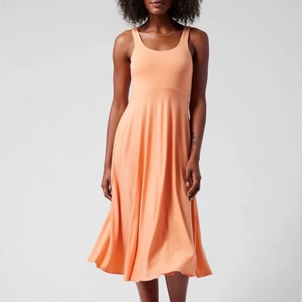 Athleta Women's Cactus Peach Sleeveless Santorini Midi Dress Size small